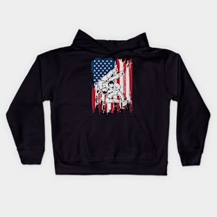 American Flag Wrestling Wrestlering Wrestler Kids Hoodie